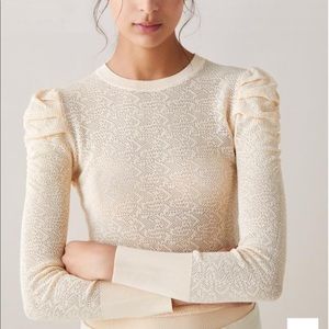 Zara Pointelle Knit Sweater L
